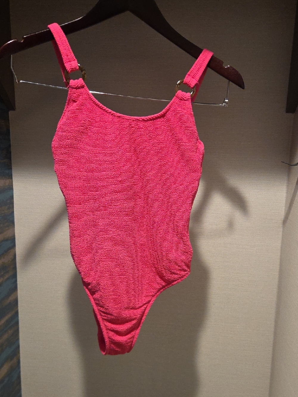 Shade & Shore, Hot Pink, Textured One-Piece Swimsuit